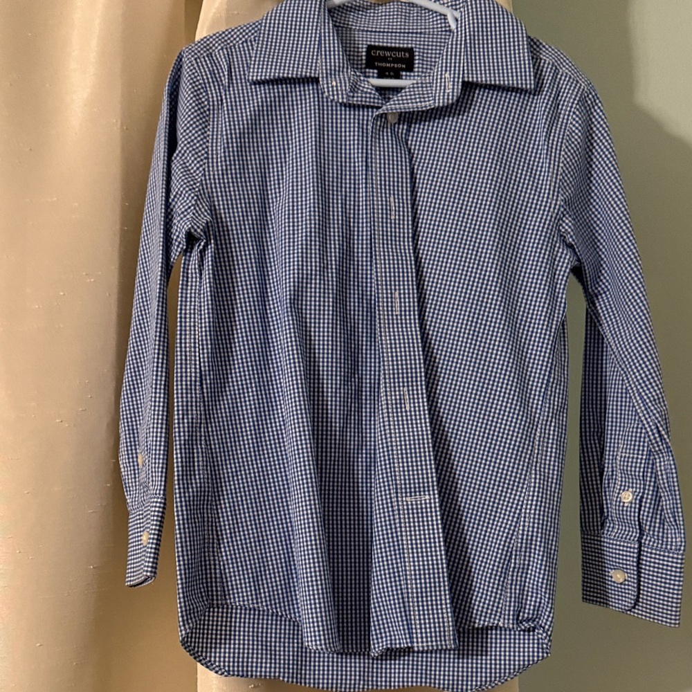 Crewcuts Thomson Navy Gingham Dress Shirt